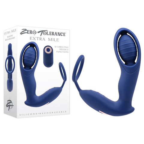 Zero Tolerance EXTRA MILE USB Rechargeable Prostate Massager 14.5cm Blue Prostate Tools