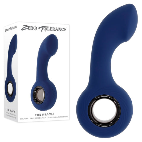 Zero Tolerance The Reach Vibrating Plug with Grip-Friendly Handle Blue > Anal Range > Prostate Massagers