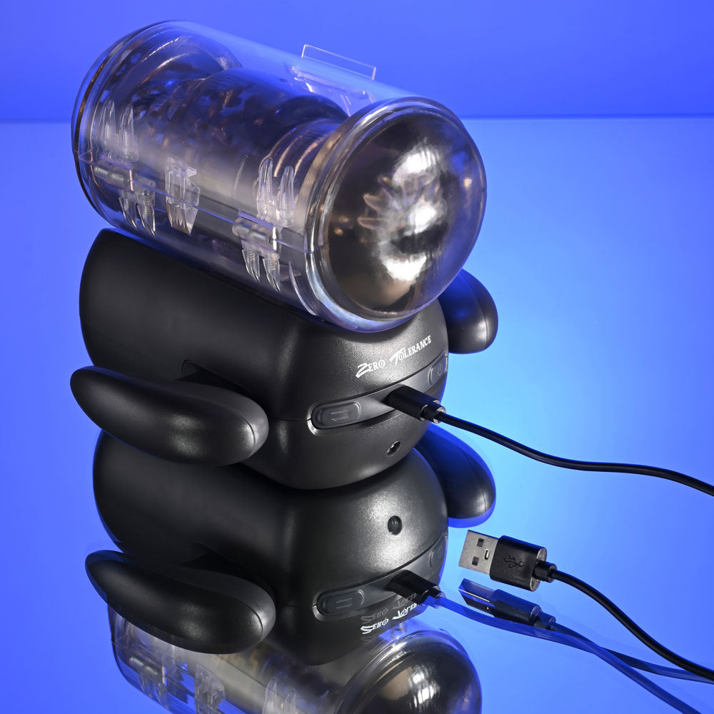 Zero Tolerance Hold Me Tight – USB Rechargeable Vibrating Heated Auto Stroker with Phone Holder > Sex Toys For Men > Masturbators Premium