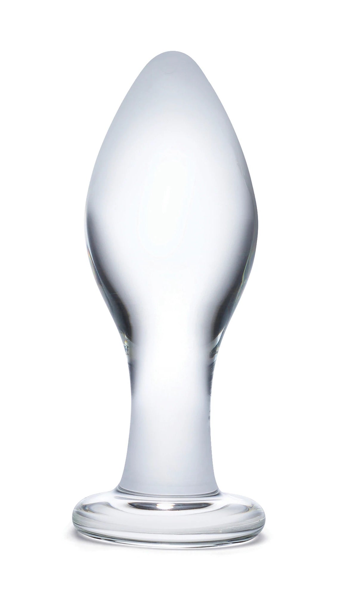 Glas 4 Inch Classic Clear Glass Butt Plug with Flared Base > Glass > Toys