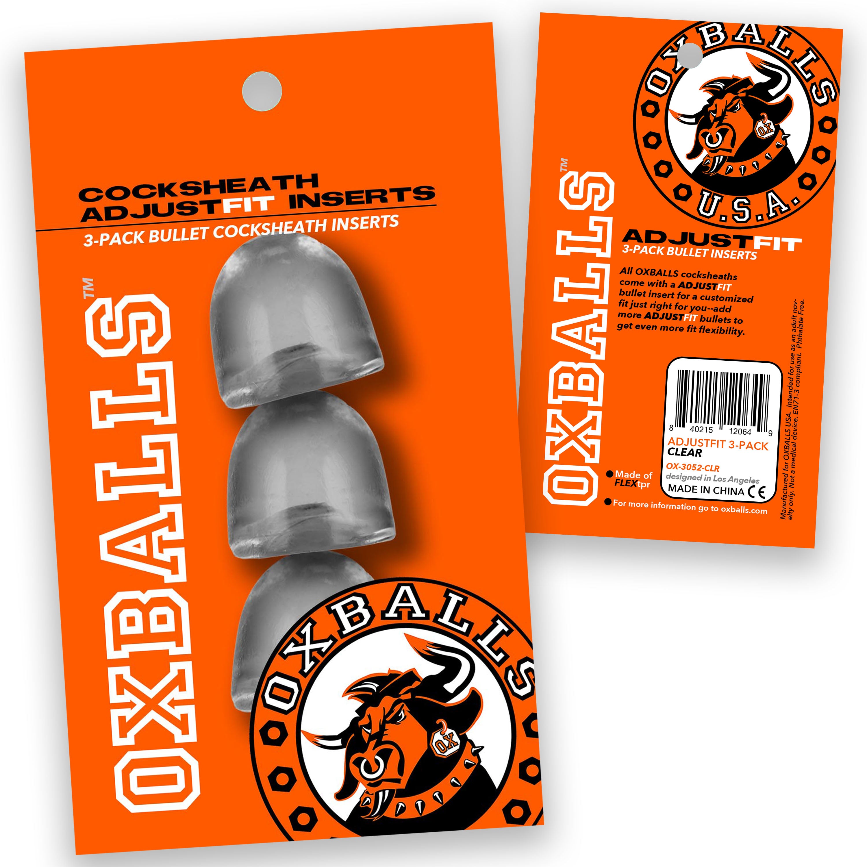 Oxballs Adjustfit Insert 3-Pack Clear Cocksheath Inserts > Sex Toys For Men > Penis Sleeves