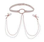 Sex & Mischief Peaches n CreaMe Collar with Nipple Clamps 35-44.5 cm > Sex Toys > Nipple Clips
