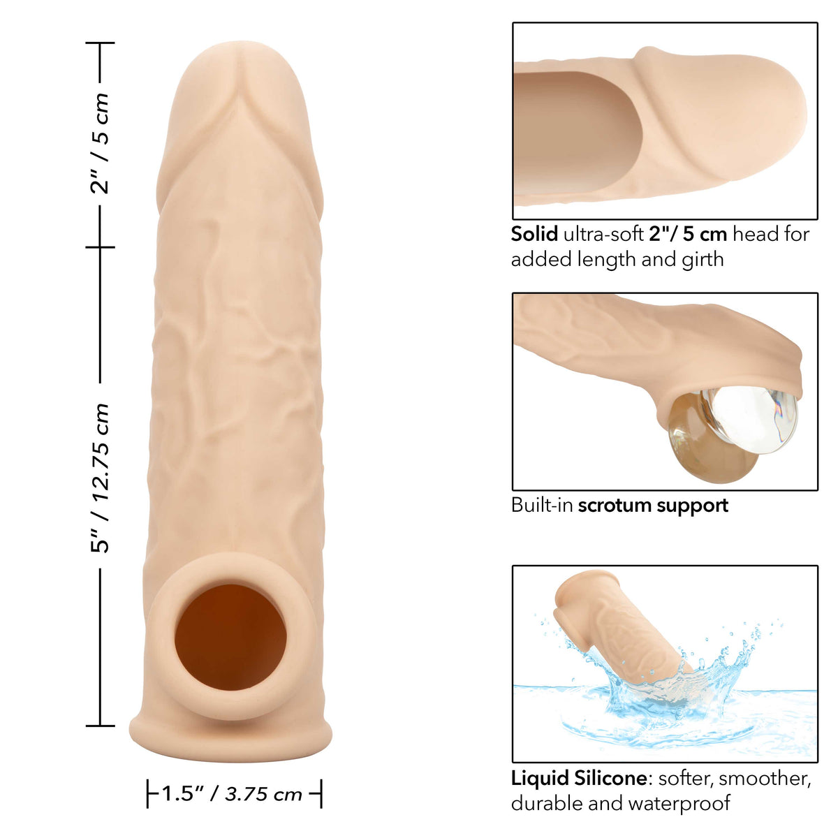 Performance Maxx Life-Like Extension 7 Inch with Built-In Scrotum Strap > Sex Toys For Men > Penis Sleeves