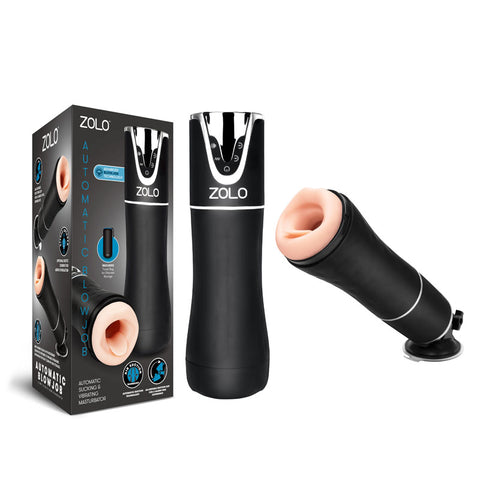 Zolo Automatic Blowjob USB Rechargeable Auto Masturbator Black Strokers - Auto
