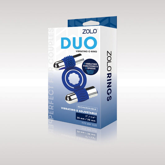 Zolo Rechargeable Duo Vibrating C-Ring -  USB Rechargeable Dual Vibrating Cock Ring