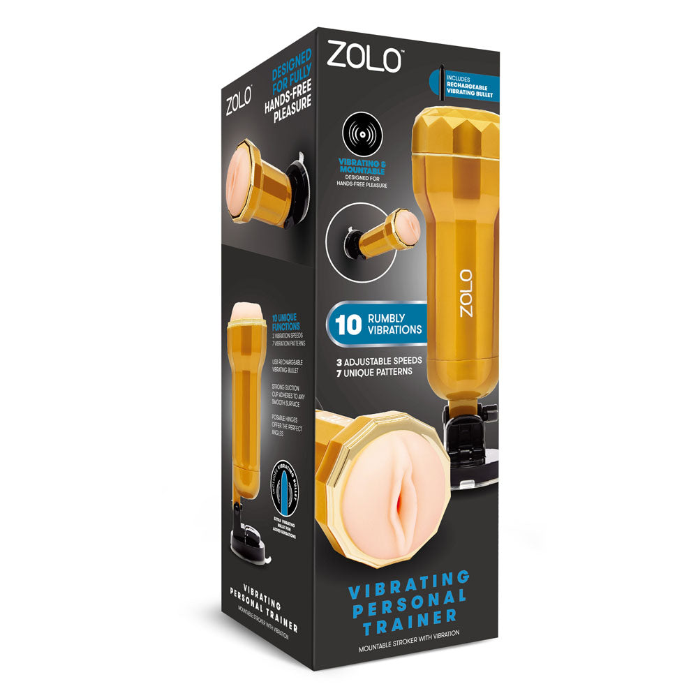 Zolo Vibrating Personal Trainer – USB Rechargeable Hands-Free Vagina Stroker Flesh > Sex Toys For Men > Masturbators > Vibrating Main image