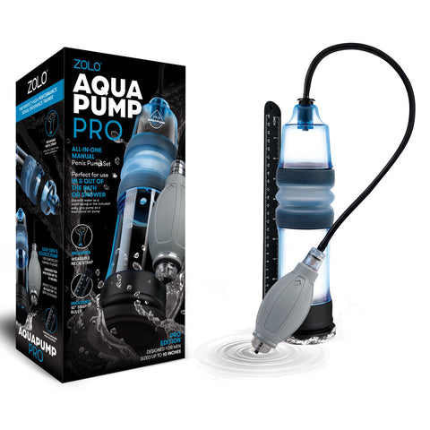 Zolo Aquapump Pro Water Penis Pump for Enhanced Intimacy and Performance Blue PUMPS