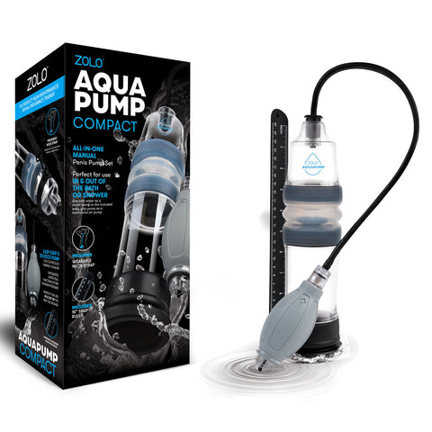 Zolo Aquapump Compact Water Penis Pump for Enhanced Stimulation Clear PUMPS