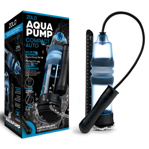 Zolo Aquapump Compact Auto Water Penis Pump Blue PUMPS