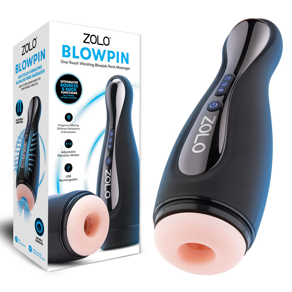 Zolo Blowpin -  USB Rechargeable Auto Sucking and Vibrating Masturbator