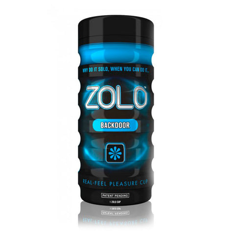 Zolo Back Door Masturbator Cup Ergonomic Male Toy Design Blue Strokers - Manual