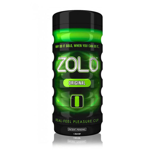 Zolo Original Masturbator Cup Ergonomic Textured Sleeve Green Strokers - Manual