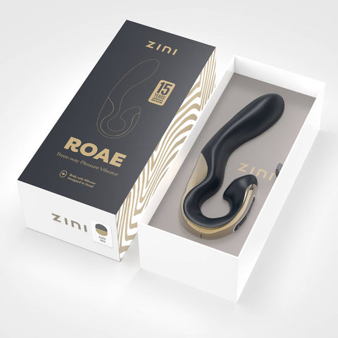 Zini Roae Special Edition Three Way Precision Rabbit Vibrator Gold VIBRATORS-RABBIT