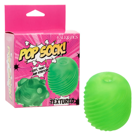 Pop Sock Textured Reversible Masturbator Soft Tight Stretchy Green Strokers - Cup|Egg