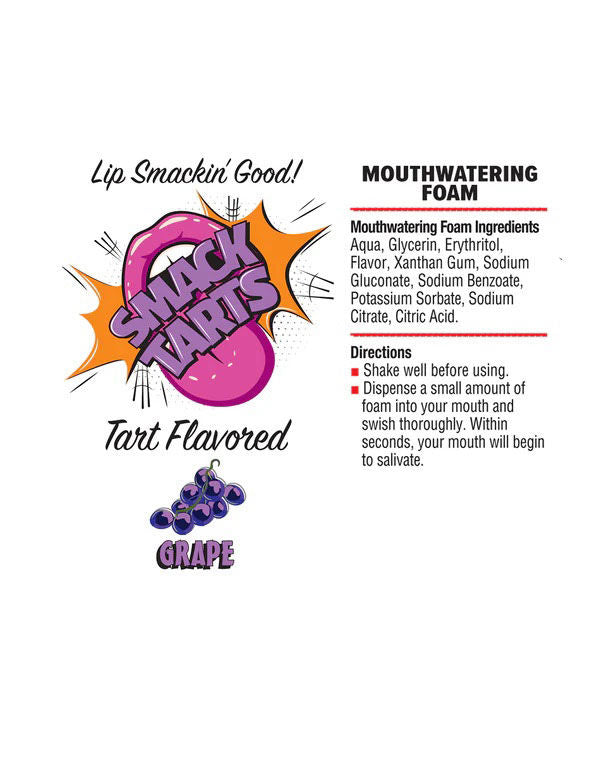 Smack Tarts Mouthwatering Foam (Sour Grape) – Oral Pleasure Foam 2.7oz Secondary image