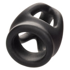 Alpha Liquid Silicone Dual Cage and Ring Black Stretchy Enhancer Cock Ring > Cock Ring > Sling