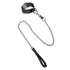 Euphoria Collection Collar With Chain Leash Black Velvet and Vegan Leather > Bondage Gear > Collars & Leashes
