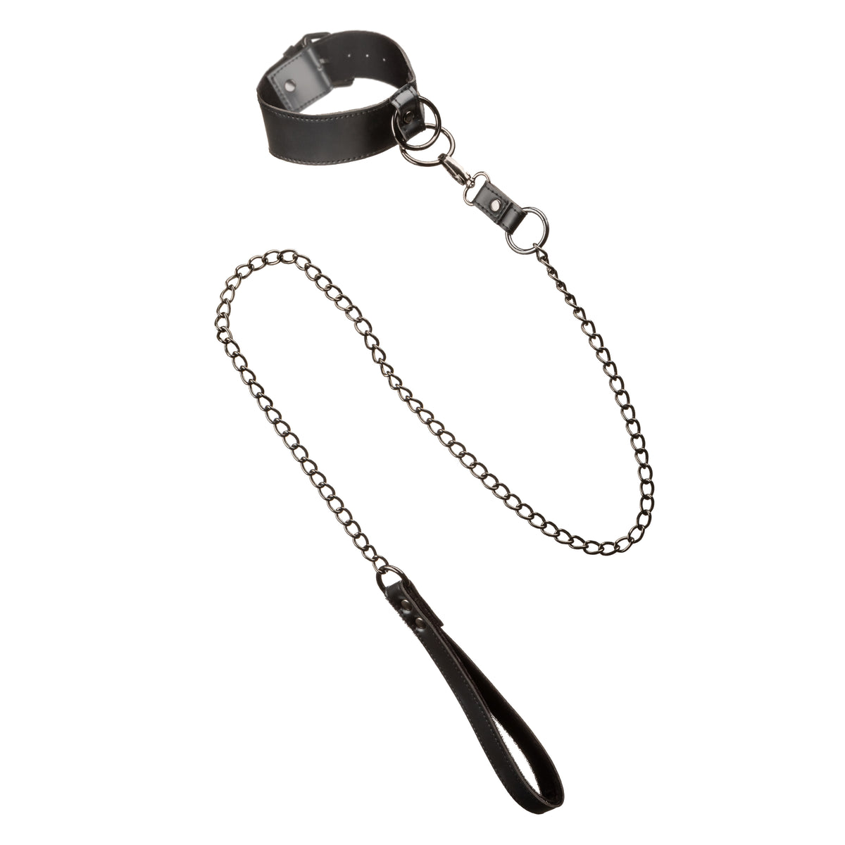 Euphoria Collection Collar With Chain Leash Black Velvet and Vegan Leather > Bondage Gear > Collars & Leashes