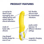 Satisfyer Yummy Sunshine G Spot Silicone Vibrator – Curved G Spot Vibrator > Sex Toys For Ladies > G-Spot Vibrators