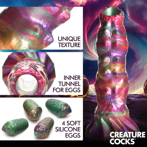 Creature Cocks Larva Silicone Ovipositor Dildo with Eggs – Textured Large Silicone Dildo Fantasy Dongs