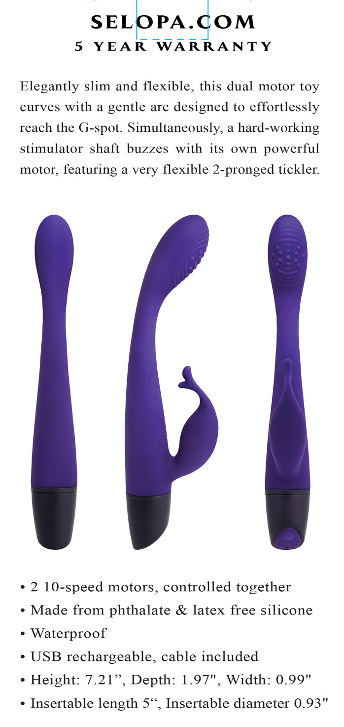Selopa Plum Passion 18.3 cm Rabbit Vibrator > Sex Toys For Ladies > G-Spot Vibrators
