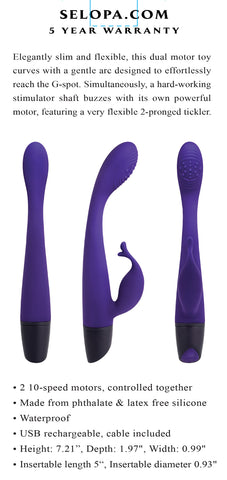Selopa Plum Passion 18.3 cm Rabbit Vibrator > Sex Toys For Ladies > G-Spot Vibrators