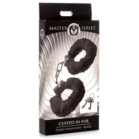 Master Series Cuffed in Fur (Black) – Luxury Fluffy Handcuffs > Bondage Gear > Handcuffs