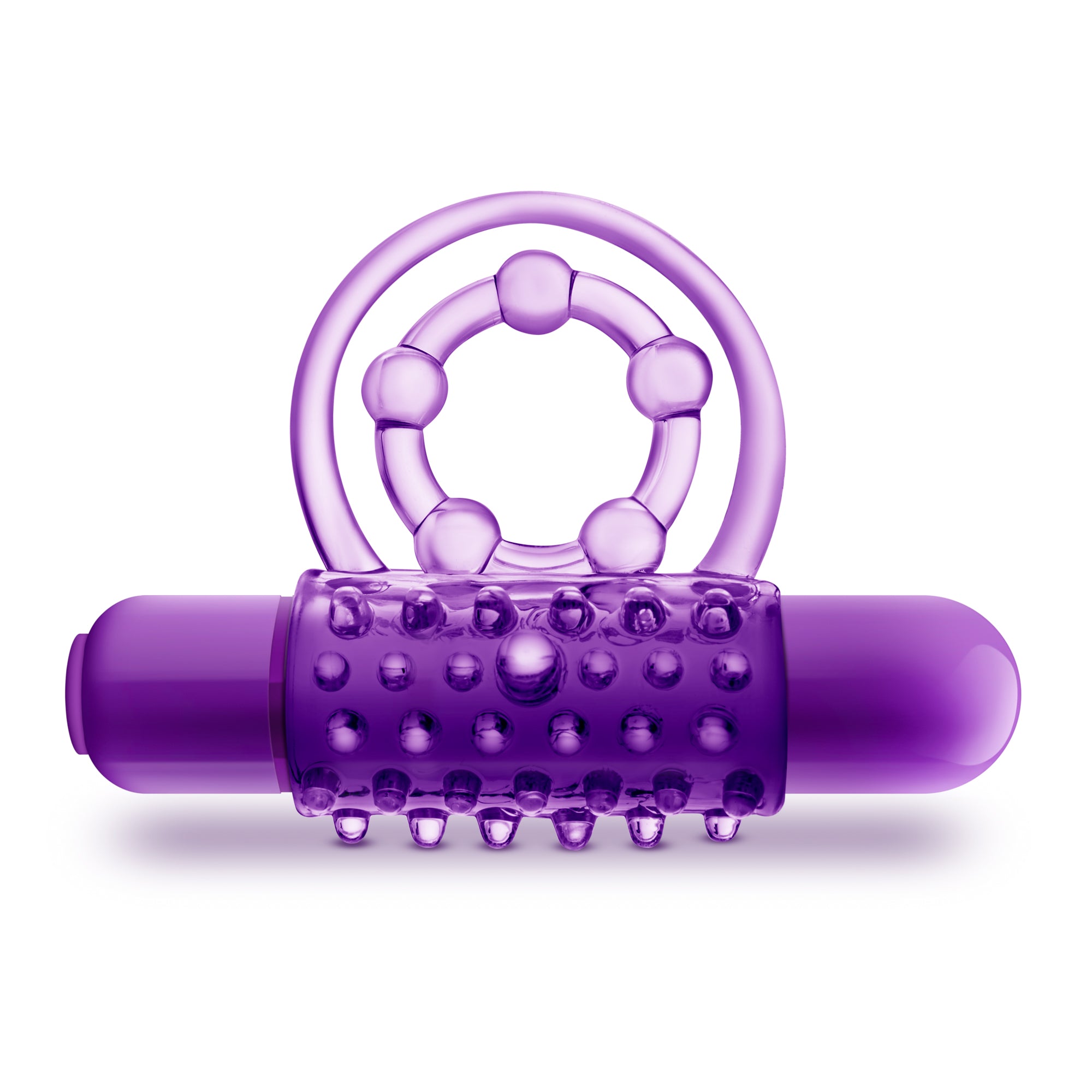 Play With Me The Player Vibrating Double Strap Cock Ring in Purple Purple > Cock Ring > Vibrating