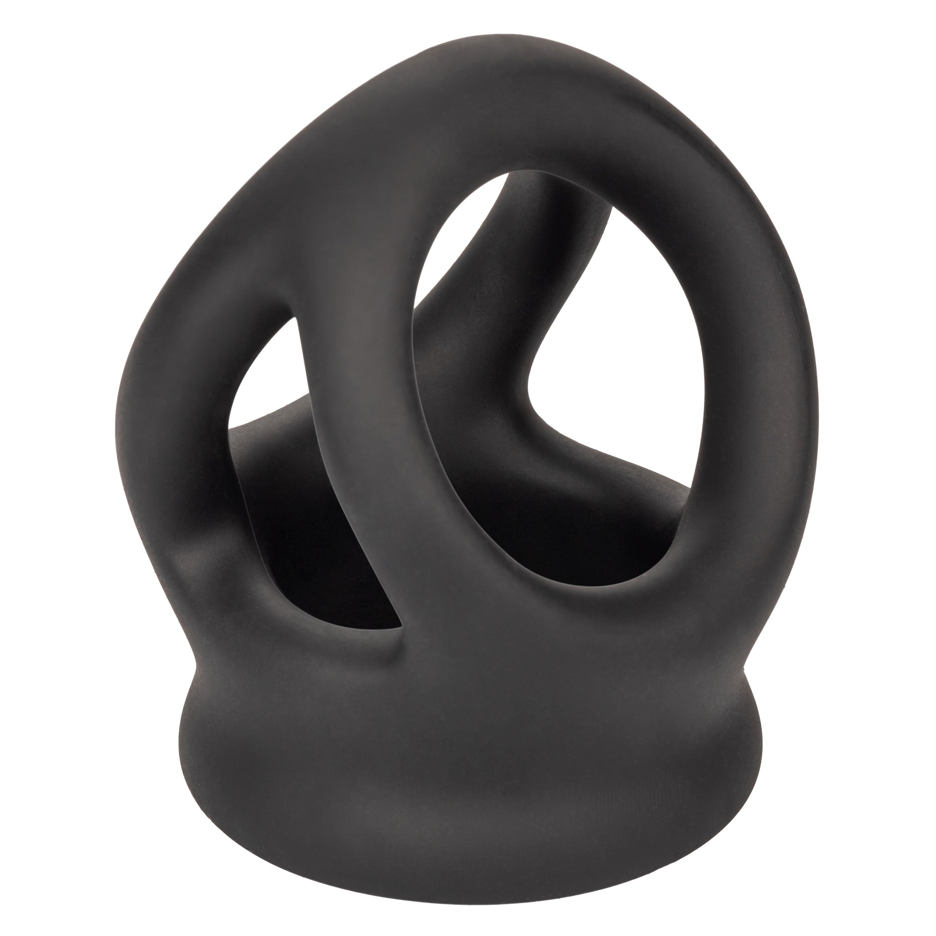 Alpha Liquid Silicone Dual Cage and Ring Black Stretchy Enhancer Cock Ring > Cock Ring > Sling Main image