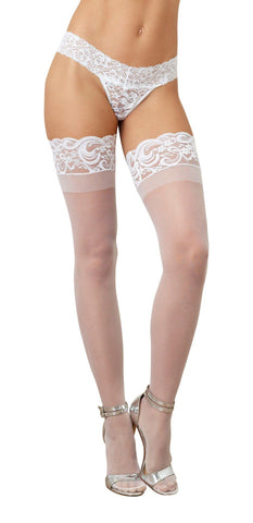 Dreamgirl Black Sheer Thigh High Stockings With Lace Top > Clothes > Hosiery > Stockings