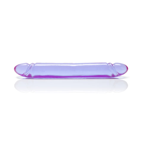 Reflective Gel 12 Inch Smooth Double Dong in Purple Double Dongs