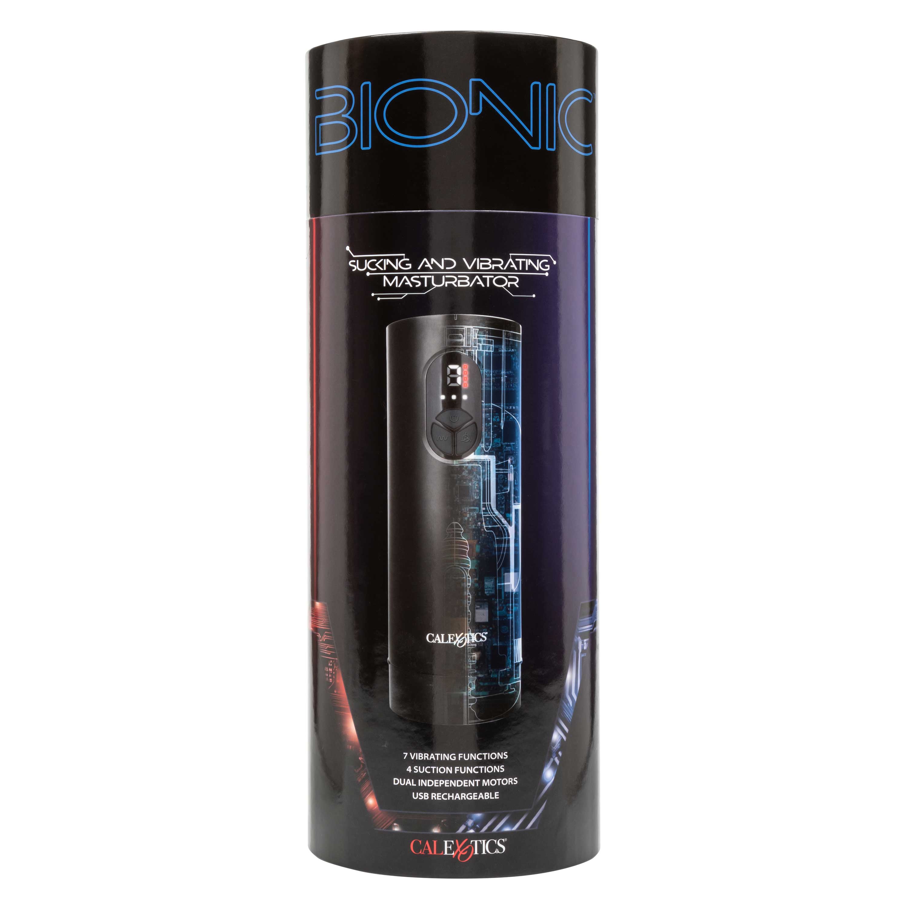 Bionic Sucking and Vibrating Masturbator Black with 4 Suction Levels and 7 Vibration Modes > Sex Toys For Men > Masturbators Premium