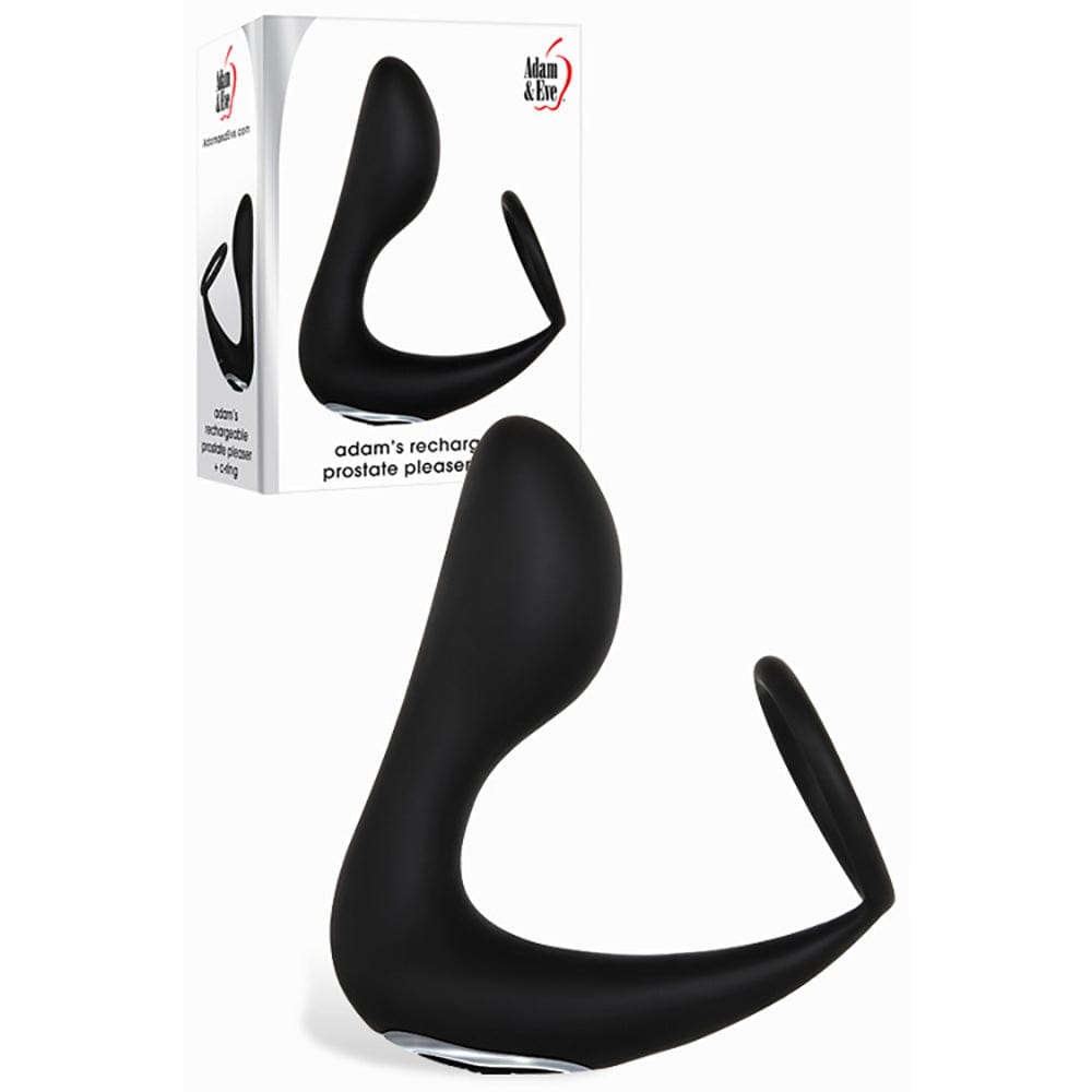 Adam & Eve Adam's Rechargeable Prostate Pleaser & C-Ring Best Pleasure Device Black Prostate Tools