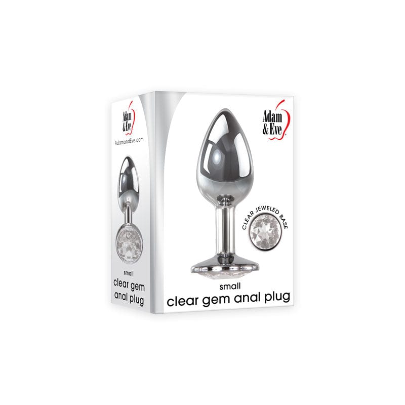 Adam & Eve Clear Gem Anal Plug - Small for Beginners Chrome > Anal Range > Jewel Butt Plugs