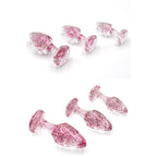 Adam & Eve Glitter Gem 3-Piece Butt Plug Set - Pink Sparkle > Anal Range > Jewel Butt Plugs