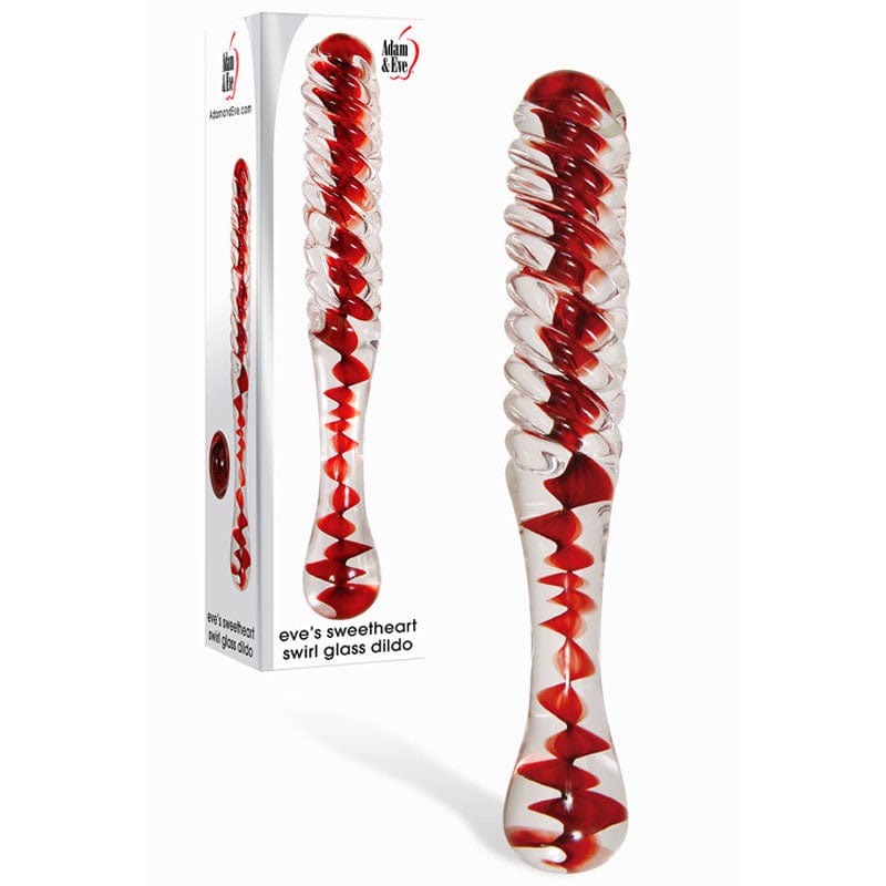 Adam & Eve GLASS TOYS Clear Adam & Eve Sweetheart Swirl Glass Dildo 810124860325