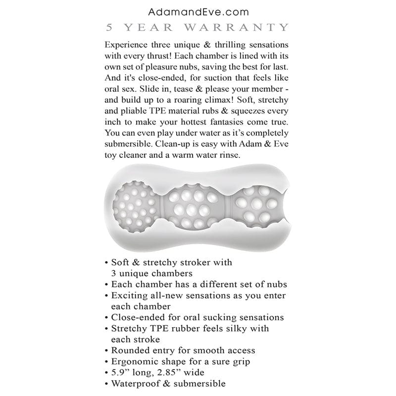 Adam & Eve MASTURBATORS Clear Adam & Eve Triple Chamber Ball Drainer 810124861049