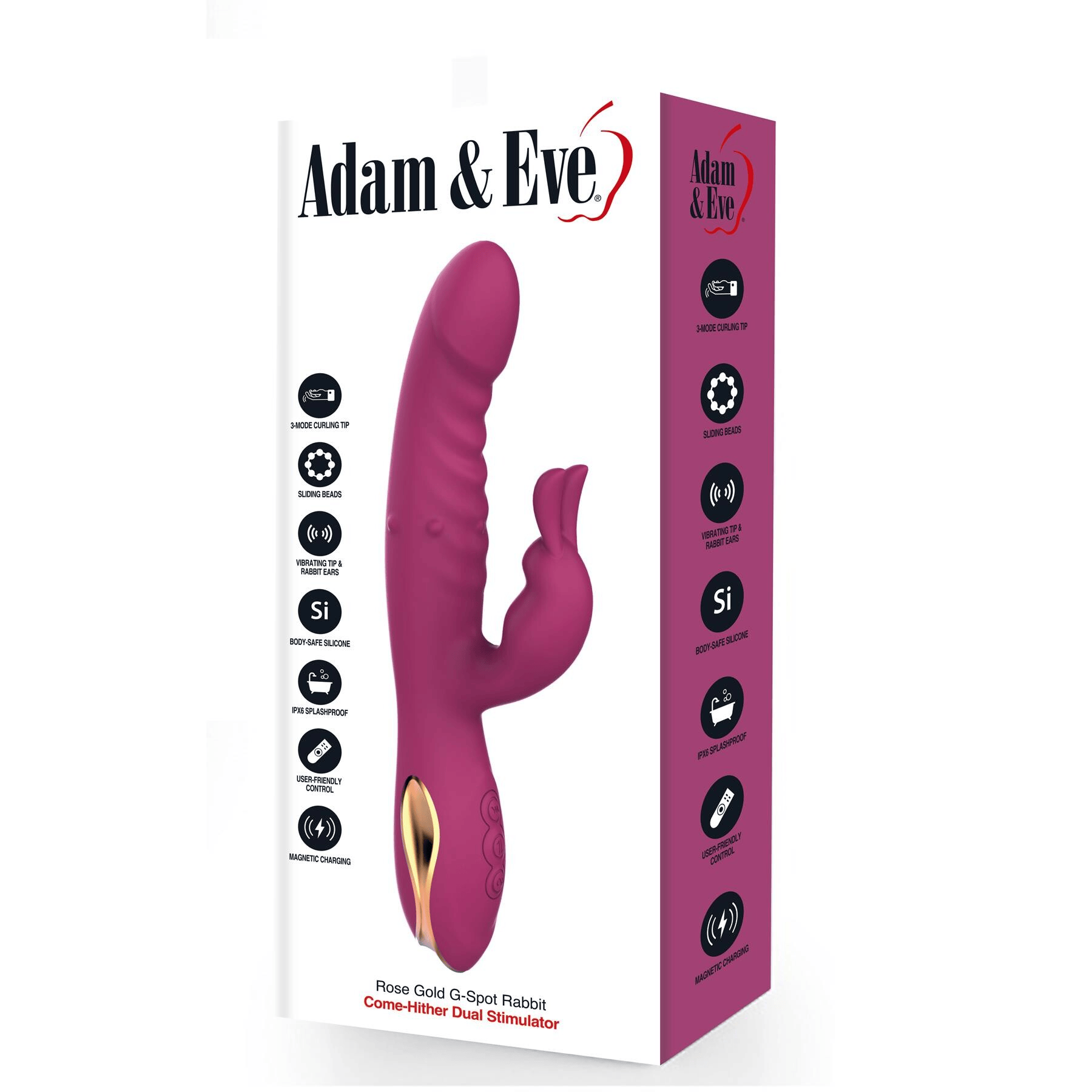 Adam & Eve Rose Gold G-Spot Rabbit – USB Rechargeable 22.5 cm Rabbit Vibrator > Vibrators > Ladies > Rabbit