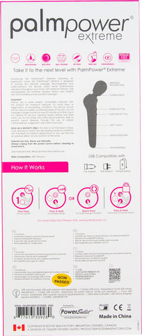 PalmPower Extreme Pink – Powerful Massage Wand Electric Massager