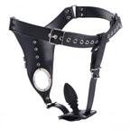 Male Chastity Harness with Silicone Anal Plug