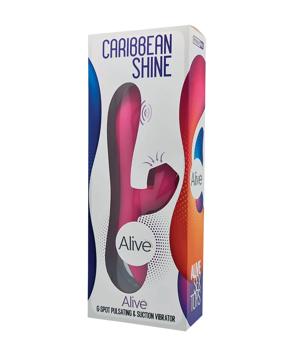 Alive Caribbean Shine Fuchsia G-Spot Pulsating and Suction Vibrator 21 cm Splashproof > Sex Toys For Ladies > G-Spot Vibrators