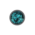 Cheeky Charms Gunmetal Round Butt Plug with Teal Jewel Large > Anal Range > Jewel Butt Plugs