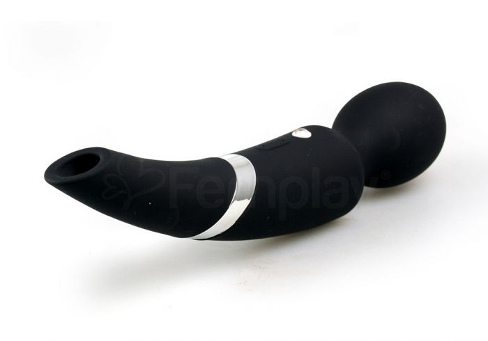 Ashella Vibes Dual Suction Wand Black Silicone Waterproof > Sex Toys > Massage Wands