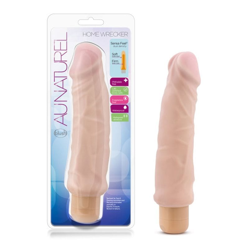 Au Naturel Adult Toys Beige Au Naturel Home Wrecker Vibrating Dildo 735380522834