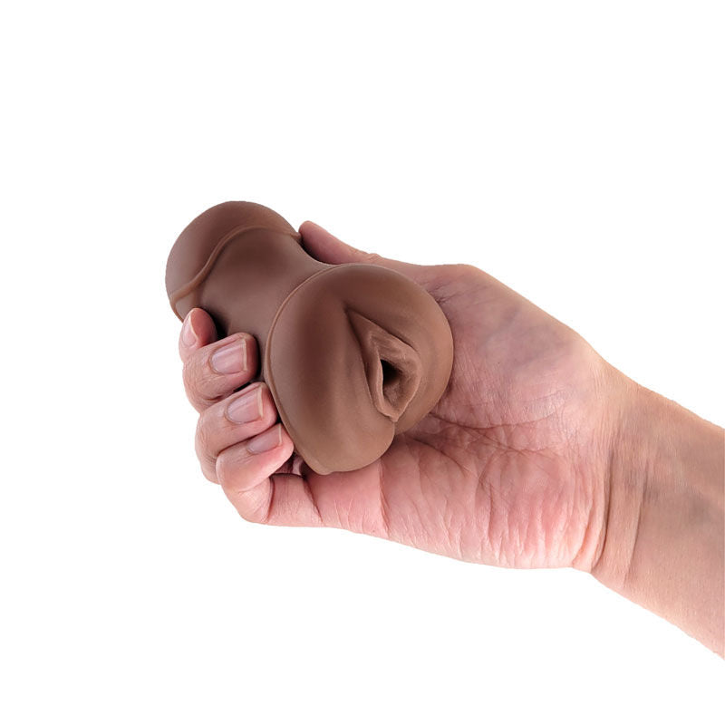 Pocket Pals Vagina Stroker (Brown) – Body-Safe Masturbator Strokers - Manual