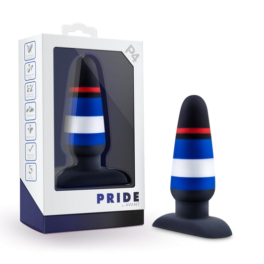 Avant Adult Toys Black Avant Pride P4 Power Play Silicone Butt Plug 819835021964