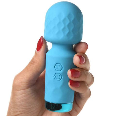 Bang 10X Mini Silicone Wand Blue 4.5 Inch Rechargeable Powerful Vibration Flexible Neck > Sex Toys For Ladies > Wand Massagers and Attachments