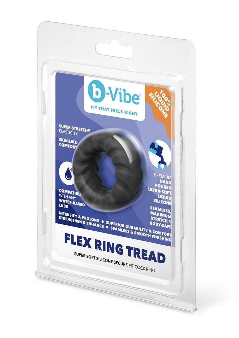 B-Vibe Flex Ring Tread – Flexible Liquid Silicone Cock Ring > Cock Ring > Single