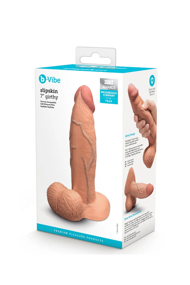 b-Vibe Slipskin Realistic Silicone Dildo 7 Inch Girthy Mocha > Dildos > Realistic Dildos