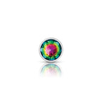 Cheeky Charms Silver Round Butt Plug with Rainbow Jewel Small > Anal Range > Jewel Butt Plugs